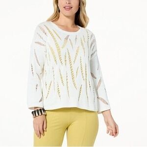 WynneLayers Cotton Moving Pointelle Stitch Sweater - 2X